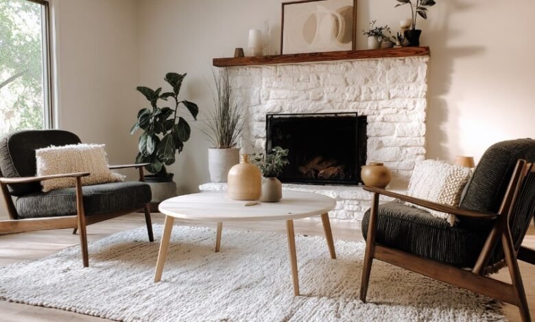 Affordable living room setup with a $99 coffee table and budget-friendly decor