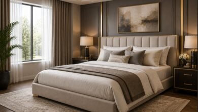 bed sizes bedroom layout example with upholstered bed frame