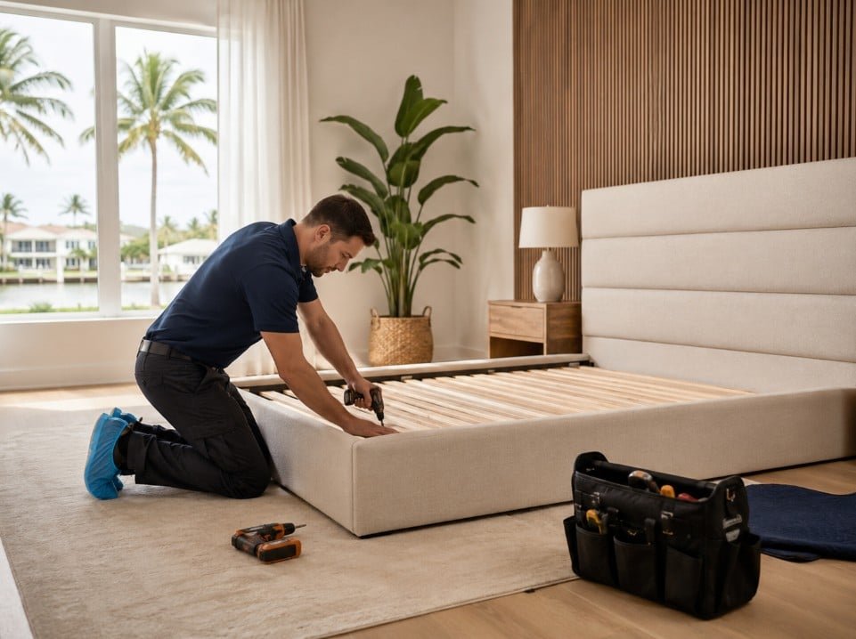 Bed frame assembly in Boca Raton Florida