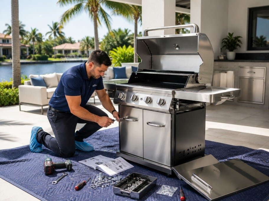 Professional outdoor gas grill assembly service