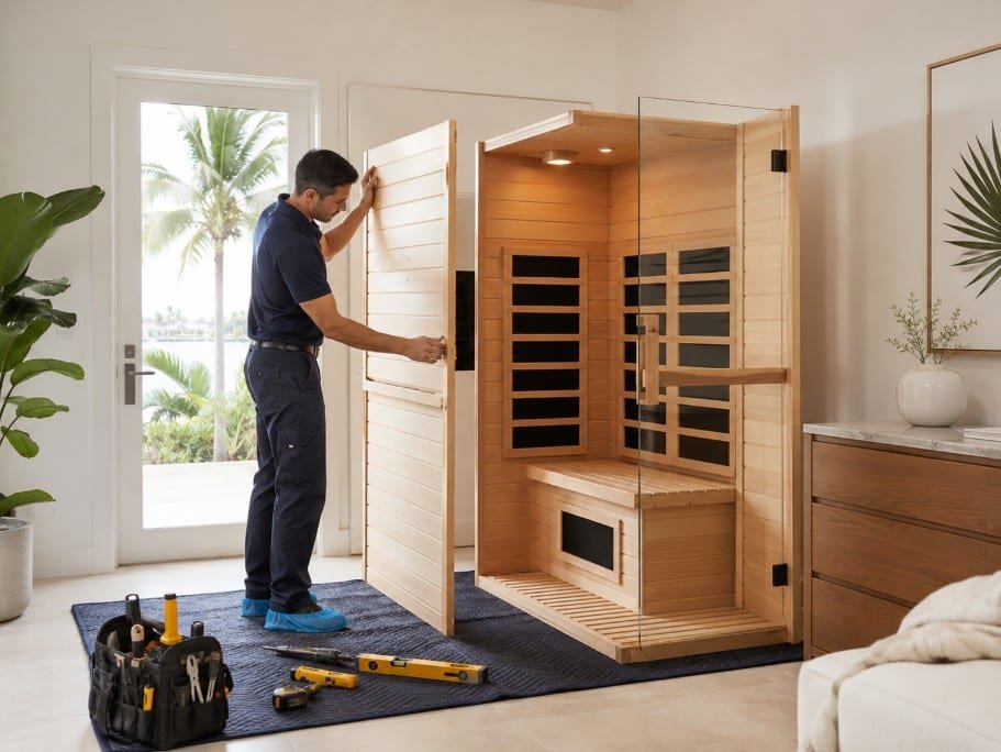 Modular home sauna assembly service