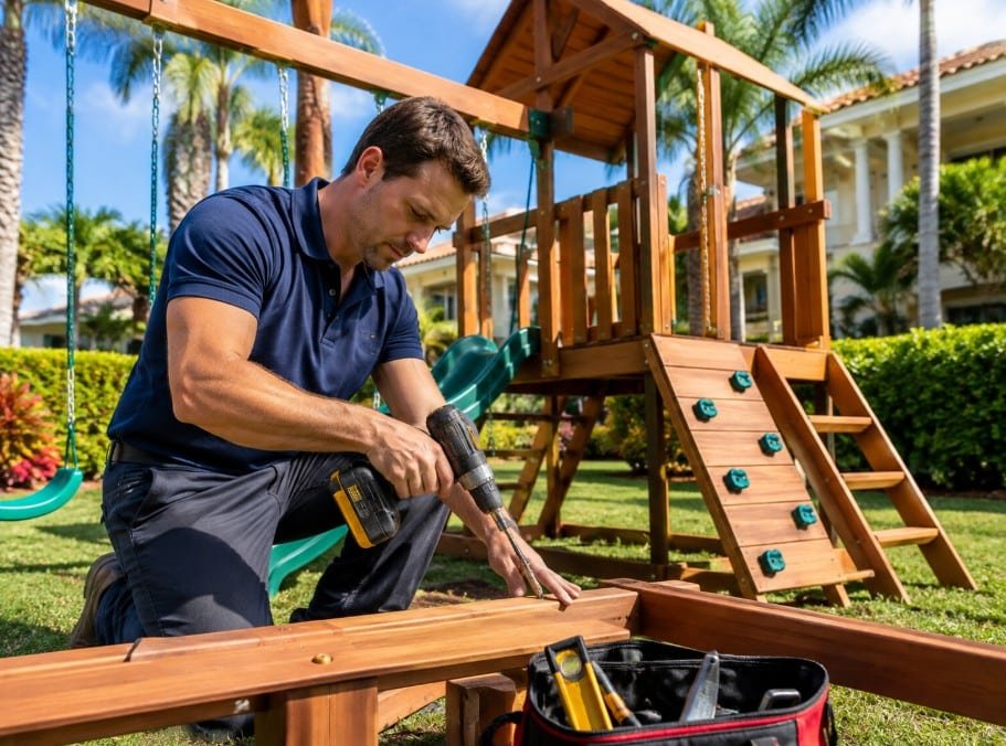 Kids playset and swing set assembly service