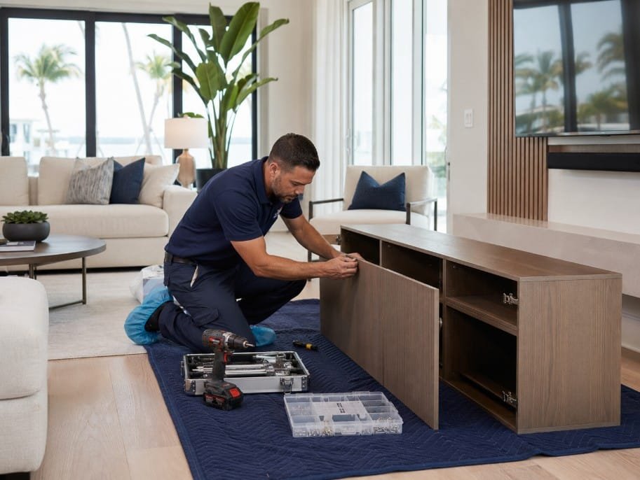 Living room and TV stand furniture assembly service