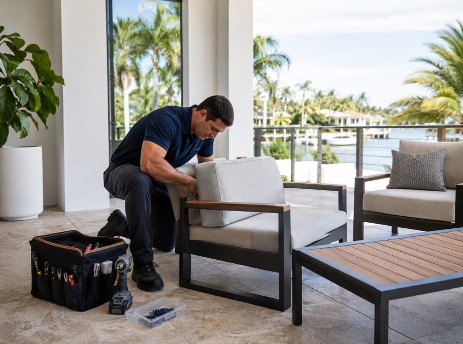 Patio and outdoor furniture assembly in South Florida