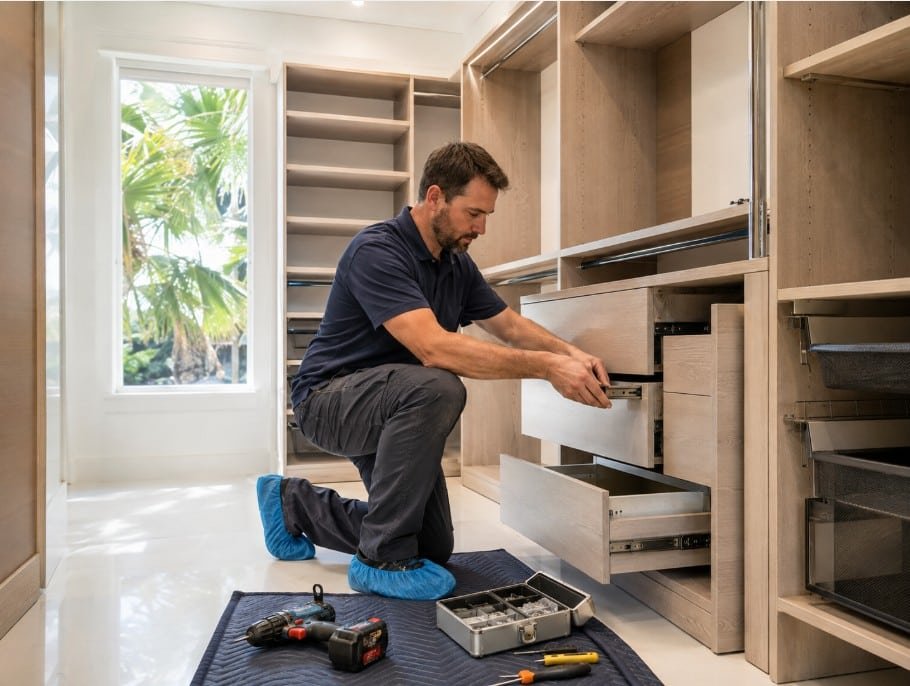 Wardrobe and closet system assembly service